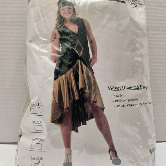 Velvet Diamond Flapper Halloween Costume  by FunCostumes.com: Size Lg: Sexy Fun - Picture 2 of 4